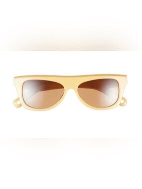Jacquemus Cream Yellow Rectangular Sunglasses